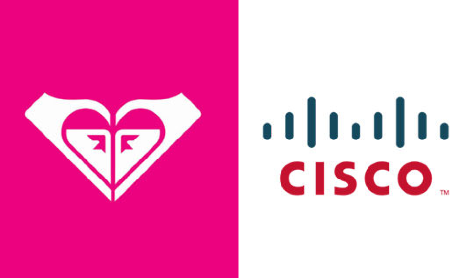 a comparison of the cisco logo and roxy