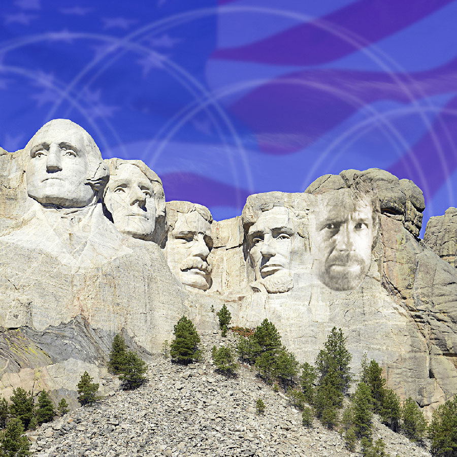 Chuck Norris' face on American landmark
