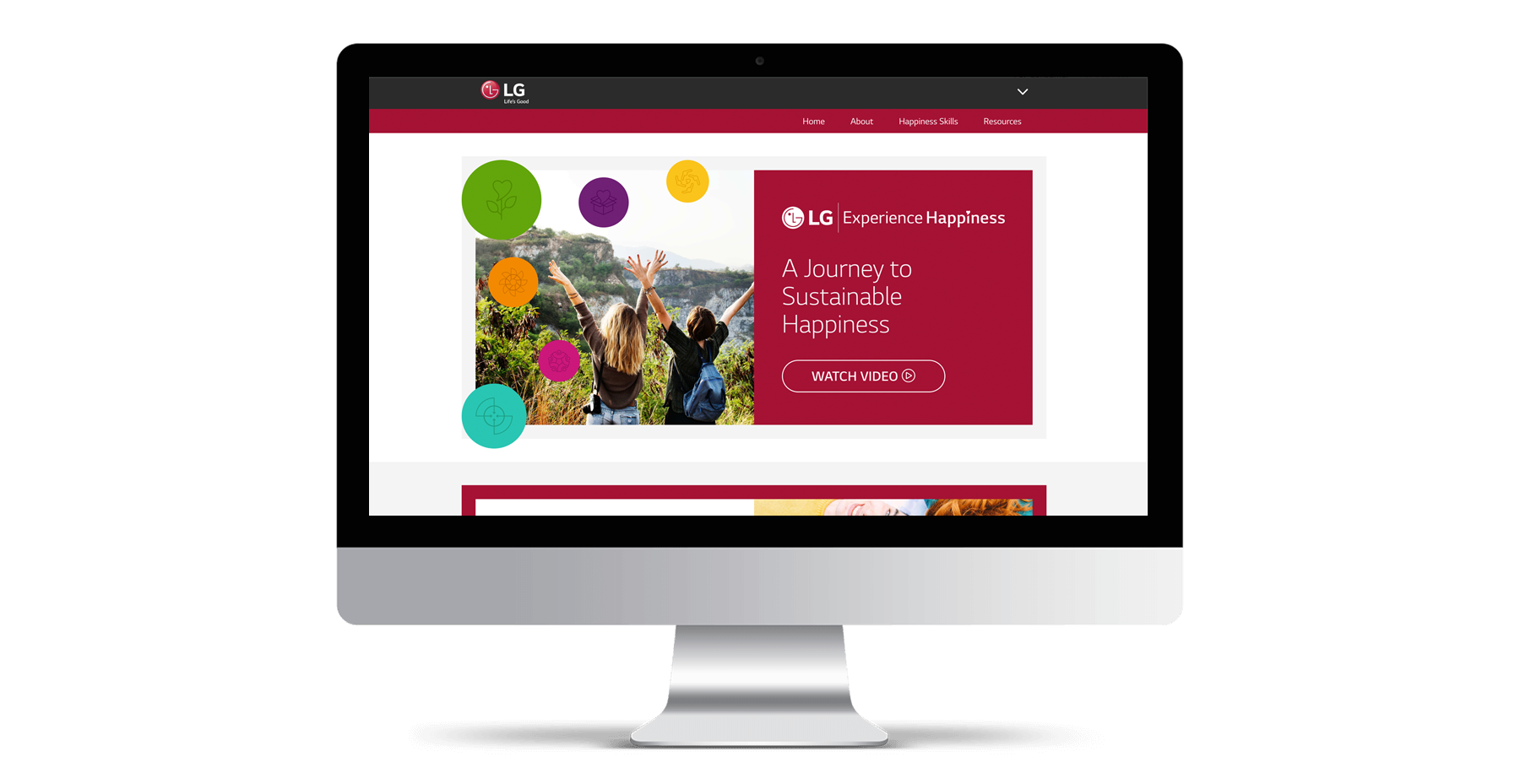 the lg microsite displayed on an imac