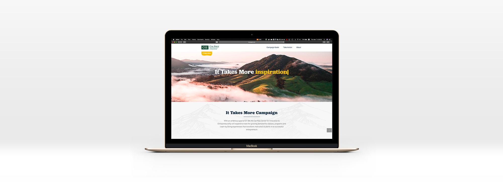 A macbook pro displaying the CIE website