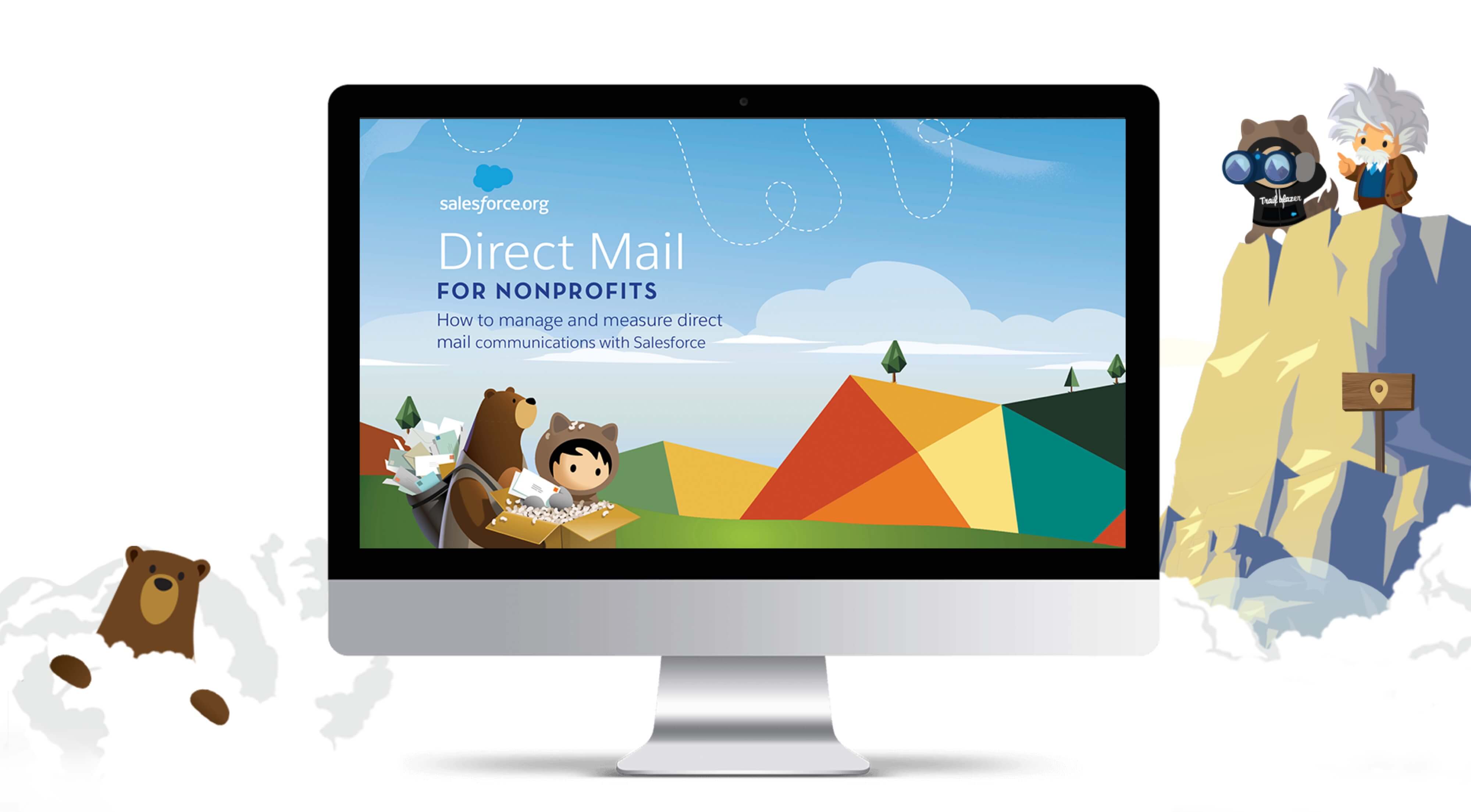 a mockup of the salesforce website on a mac