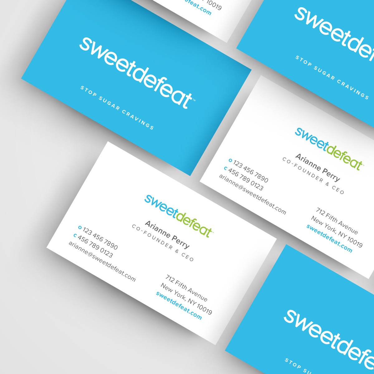 sweet defeat business card design