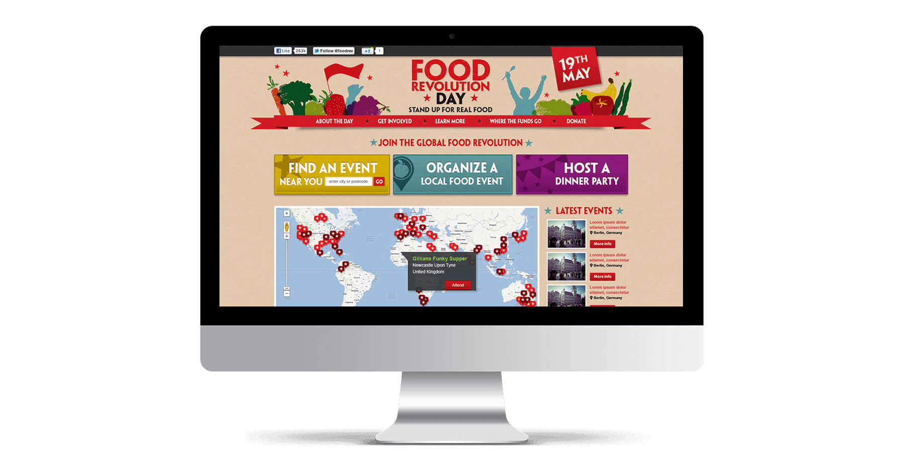 Food Revolution website Mockup