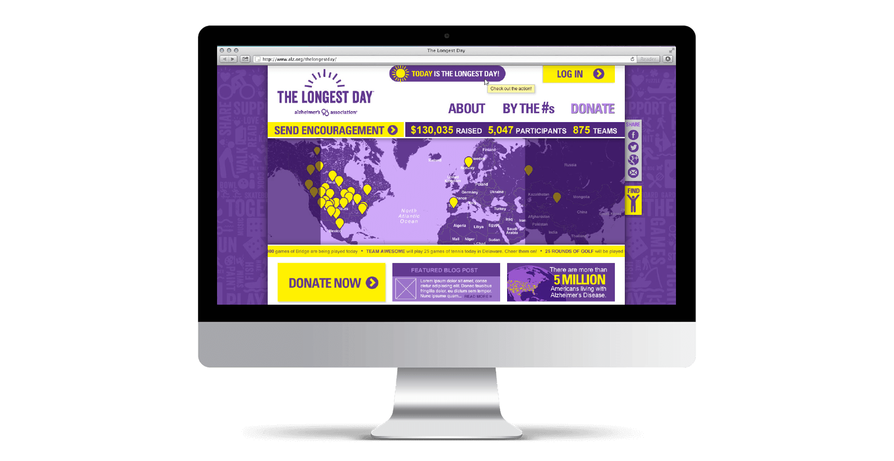 Website mockup for Alzheimer's Association