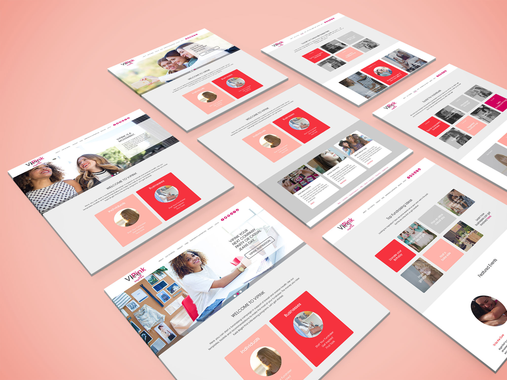 VIPink website screens