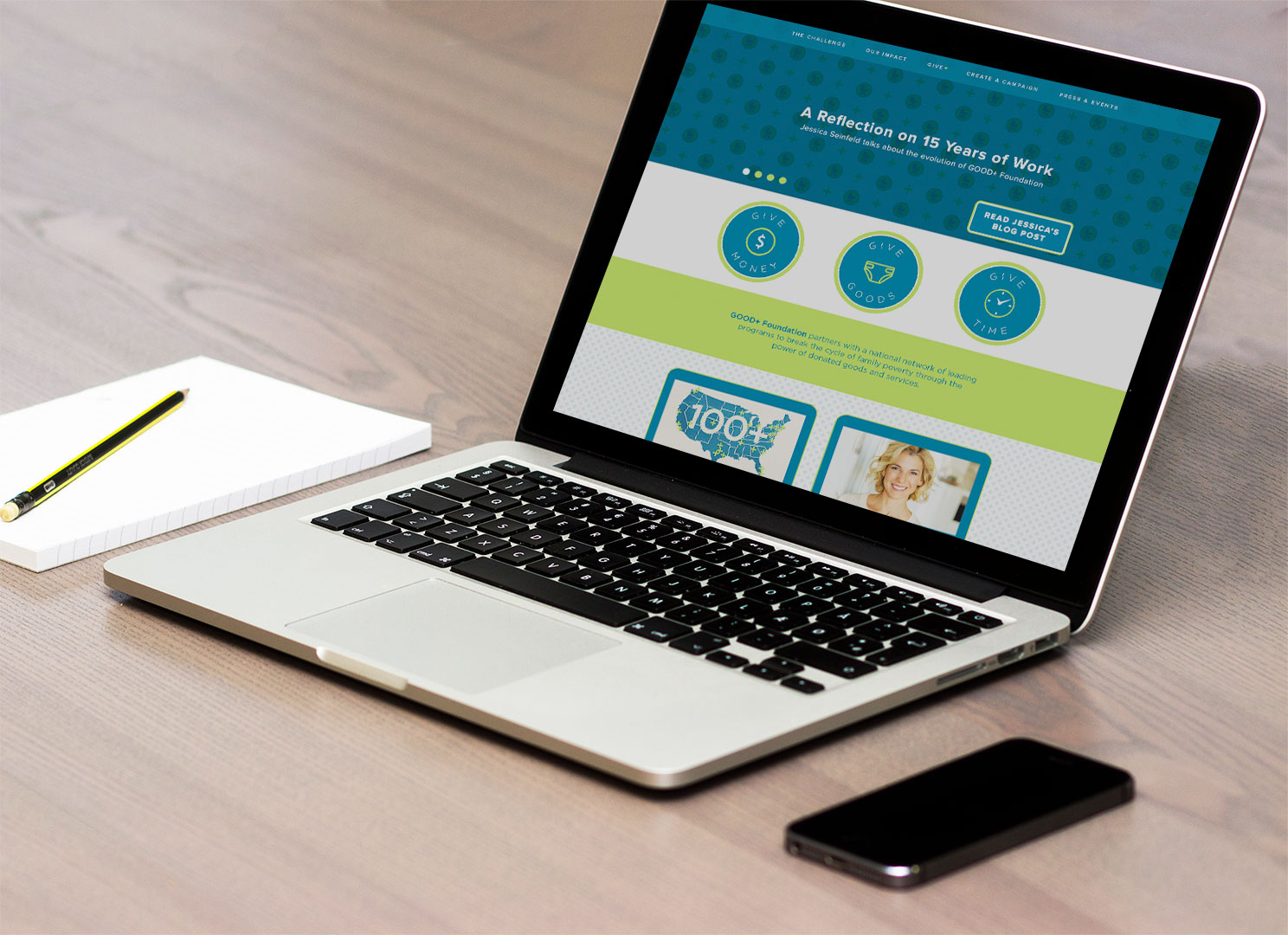 Mockup of good+ website